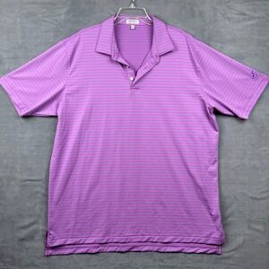 Peter Millar Summer Comfort Men's XXL Striped Polo‎ Shirt Golf Short Sleeve